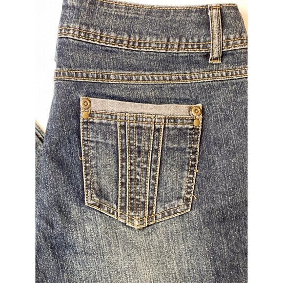 CATO PREMIUM Women's Denim Jeans Size 10 Petite Mid-Rise Boot Cut Deco Pockets - Picture 6 of 15
